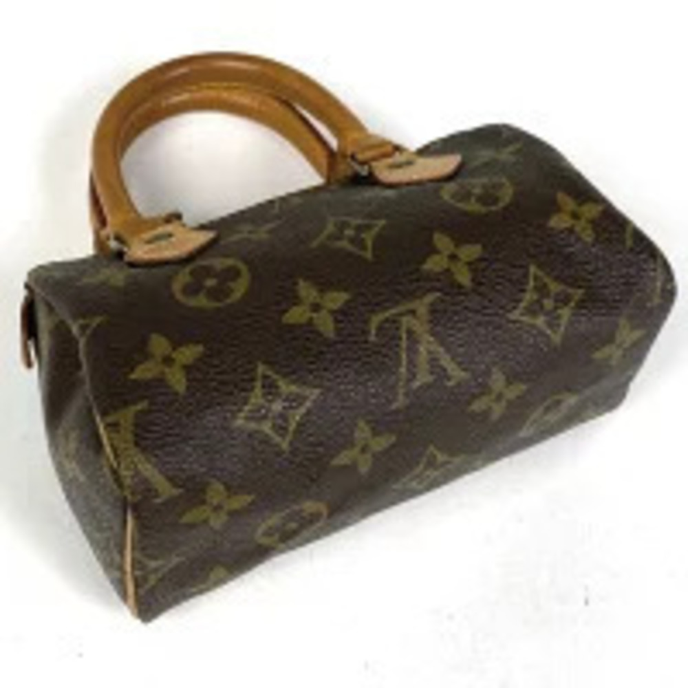 Louis Vuitton White Monogram Tote Bag Brown Shopping Speedy White Brown